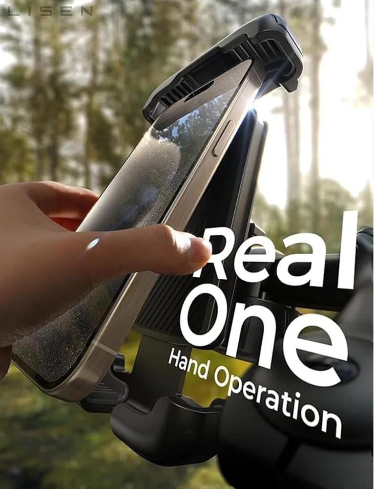 LISEN Bike Phone Holder feature view for Black 2 · 2 Count