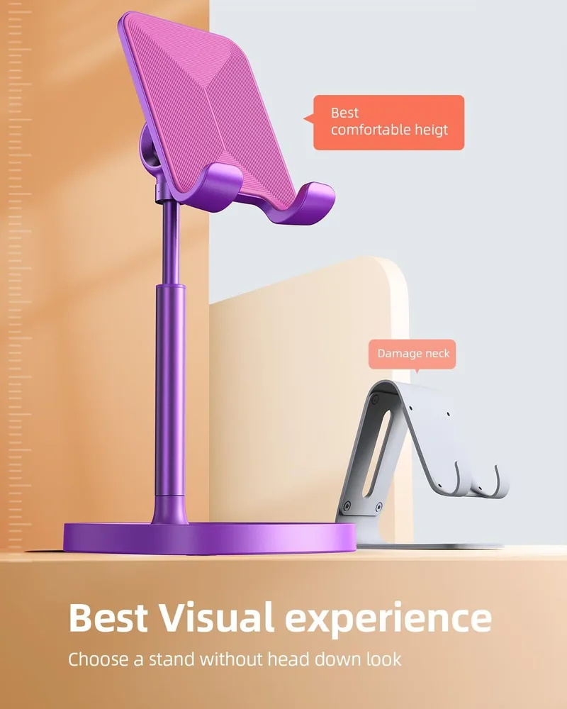 LISEN Cell Phone Stand Adjustable Phone Holer for Desk feature view for Dark Purple · 1 Count
