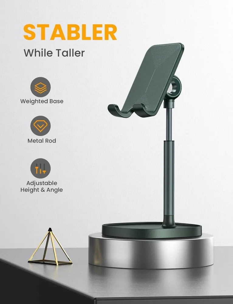LISEN Cell Phone Stand Adjustable Phone Holer for Desk feature view for Green · 1 Count