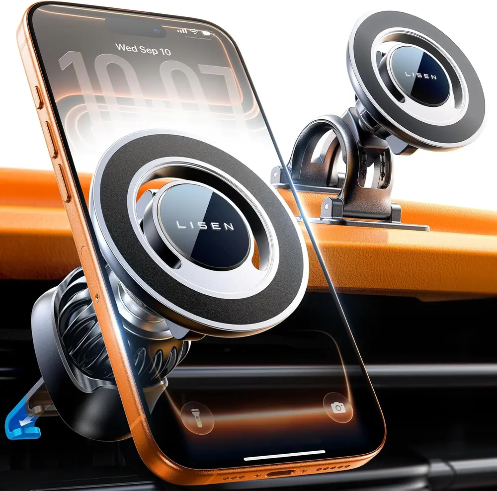 LISEN for MagSafe Car Mount [Strong Magnets] Magnetic Phone Holder for Car Hands Free Cell Phone Mount product view