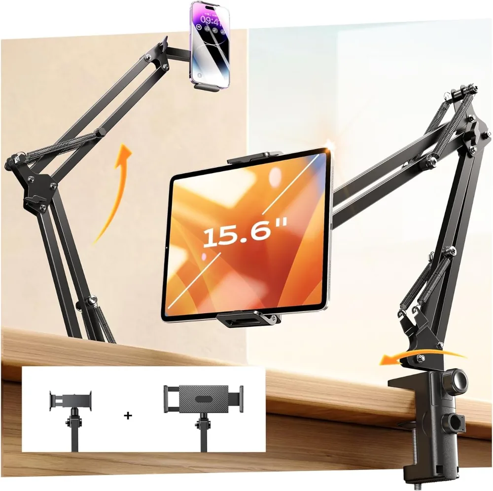 LISEN Tablet Stand iPad Holder Desk Mount, Kindle Accessories Tablet Holder - Black