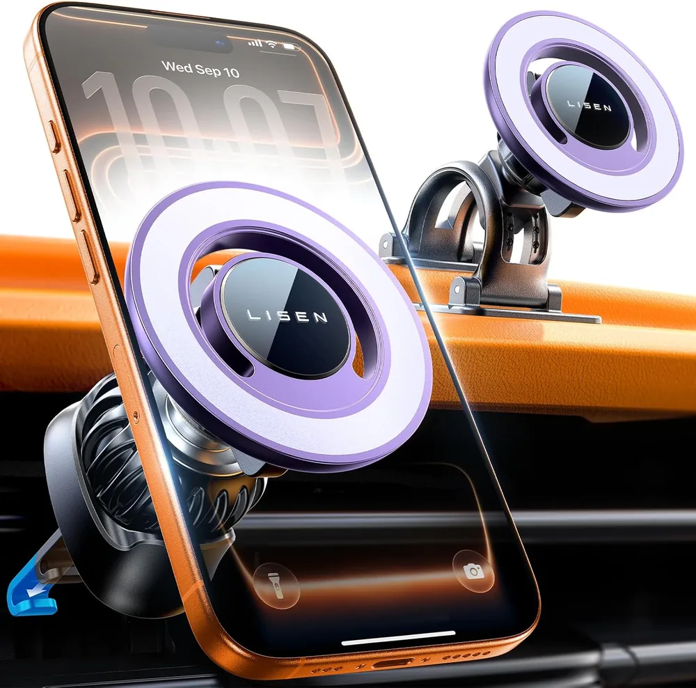 LISEN Fits MagSafe Car Mount Car Phone Holder, Strong Magnetic Phone Holder for Car Magsafe product view