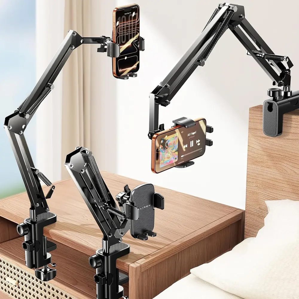 LISEN Cell Phone Holder for Bed Desk, Overhead Phone Mount iPhone Recording product view
