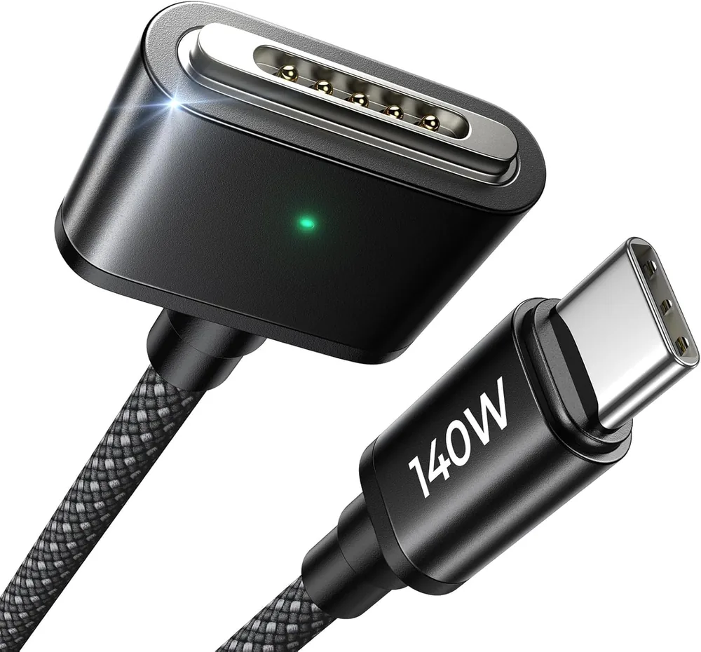 LISEN USB-C to Magnetic 3 Cable (3.3FT/Black) for M4 MacBook Air Pro Charger product view