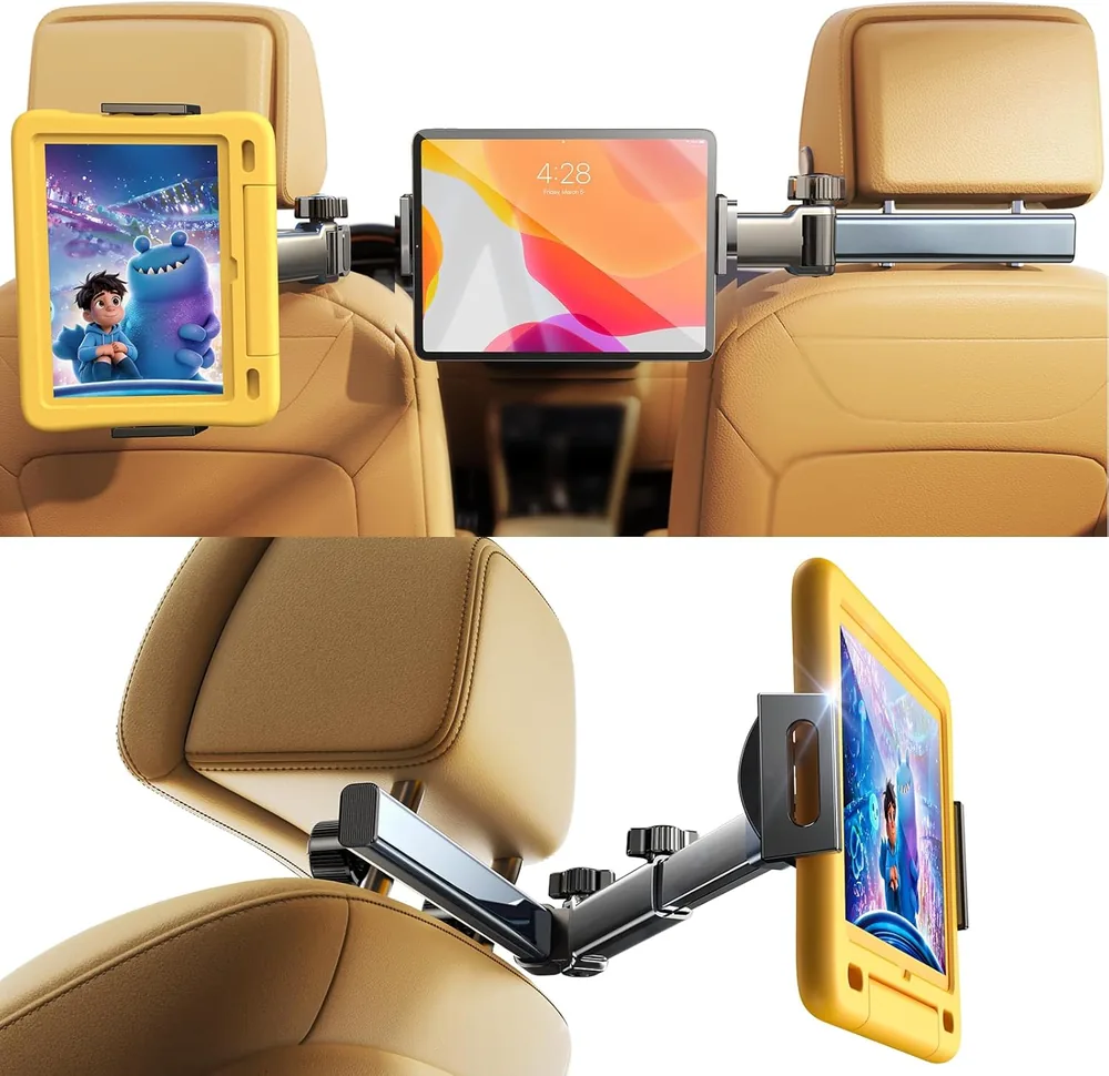 LISEN iPad Holder for Car Tablet Mount, 4 in 1 Adjust Arm Back Seat Stand product view