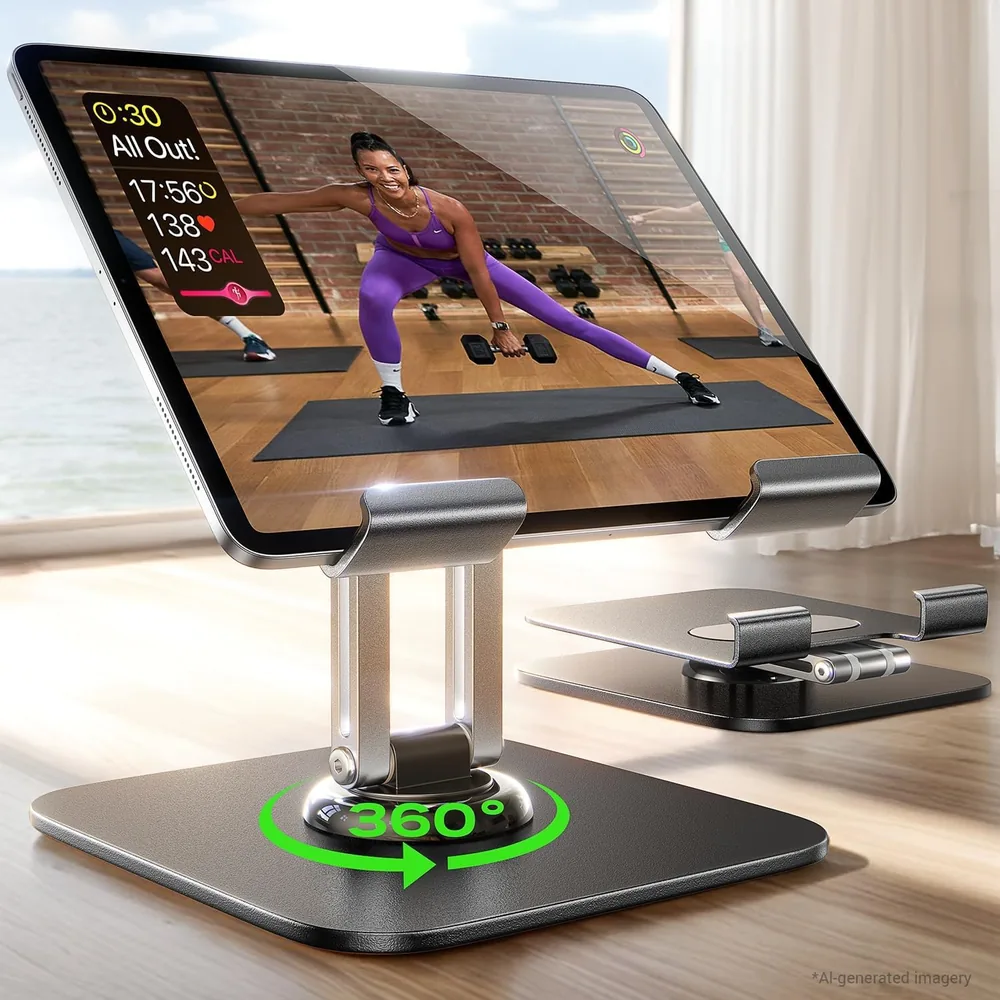 LISEN for iPad Stand Holder, Aluminum Tablet Stand Holder for iPad - Black · 1 Count