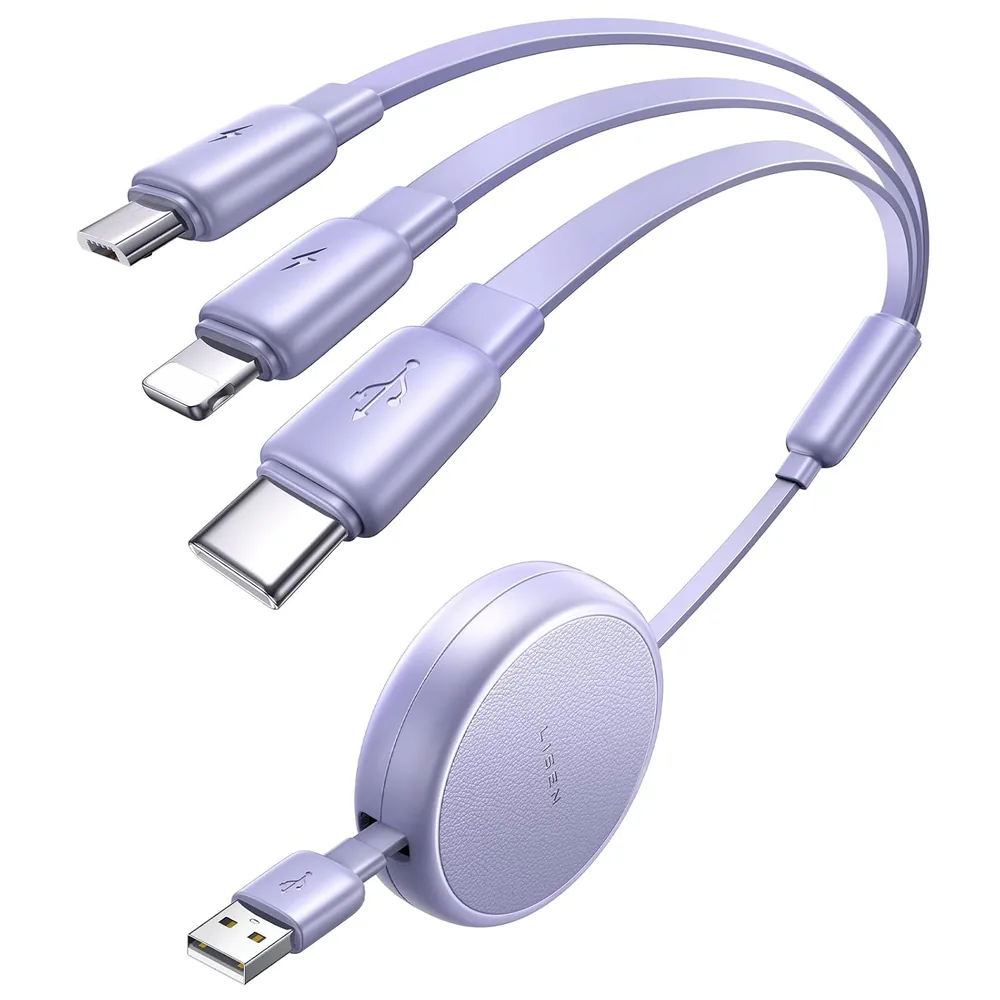 LISEN 3 in 1 Retractable Car & iPhone Charger Cord product view
