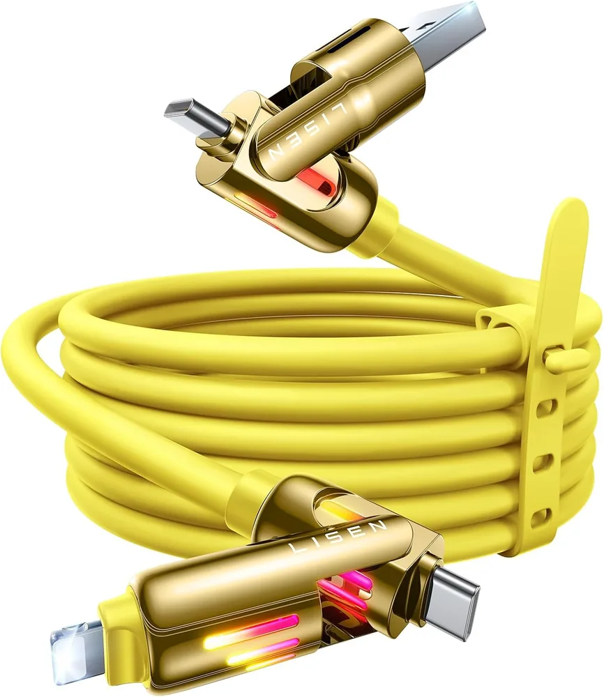 LISEN 6.6FT 240W 4-in-1 Multi Charging Cable, USB A/C to C/L product view