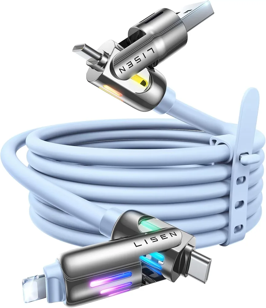 LISEN for iPhone Air Cords Fast Charging 6 FT, 4 in 1 Charging Cable with Light product view