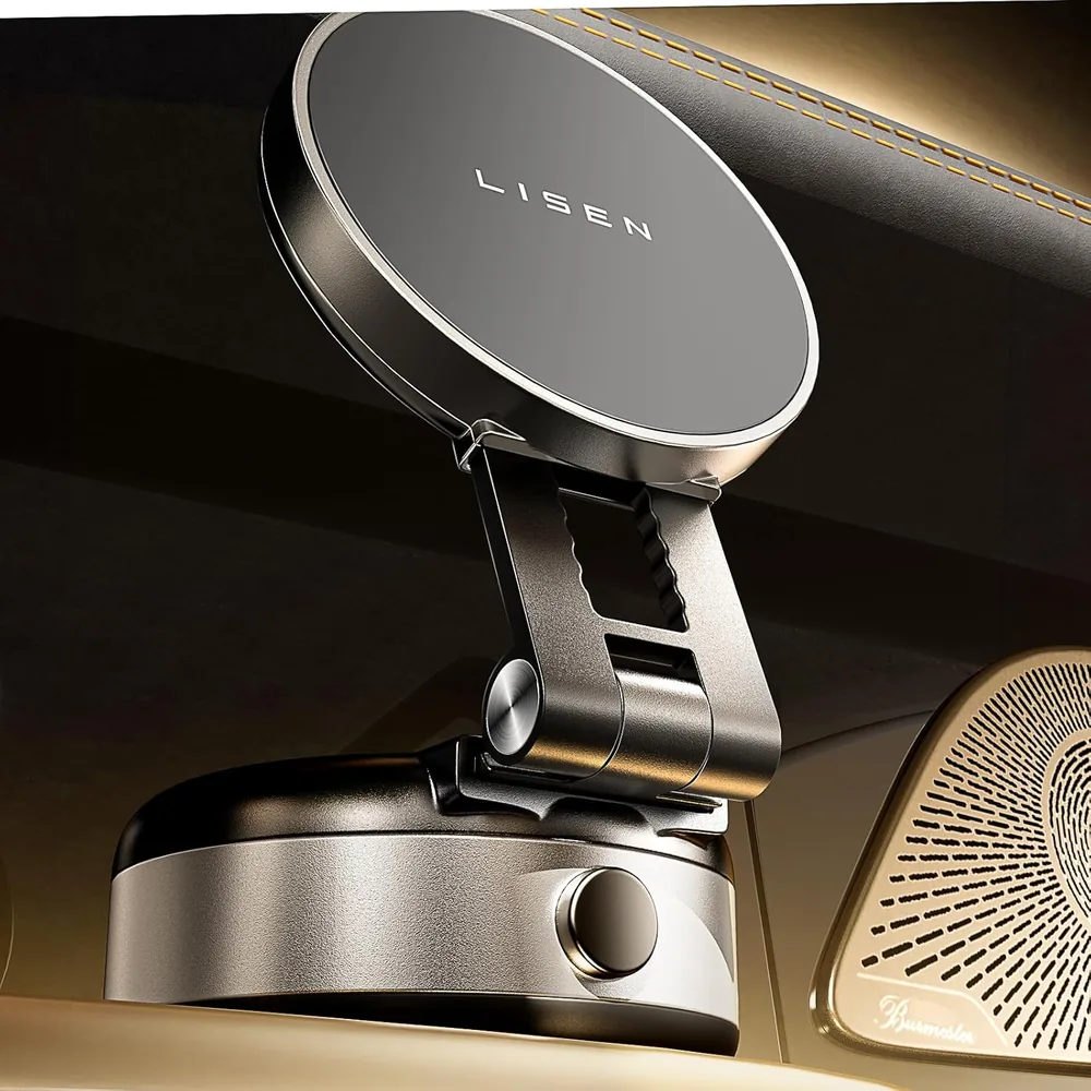 LISEN for iPhone 18 Pro Max Electric Suction Cup Phone Mount feature view for silver · 1 Count