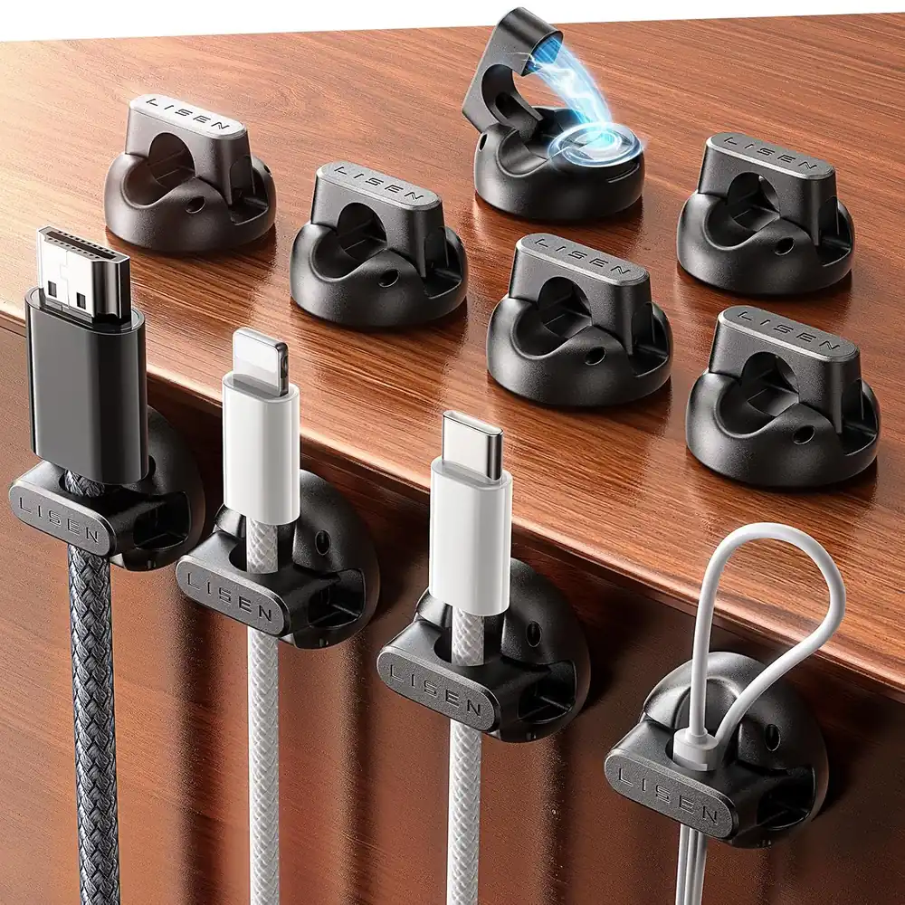 LISEN 10 Pack Magnetic Cable Clips [2025 Minimum Size] LISEN Halloween Decor Christmas Decorations Indoor product view