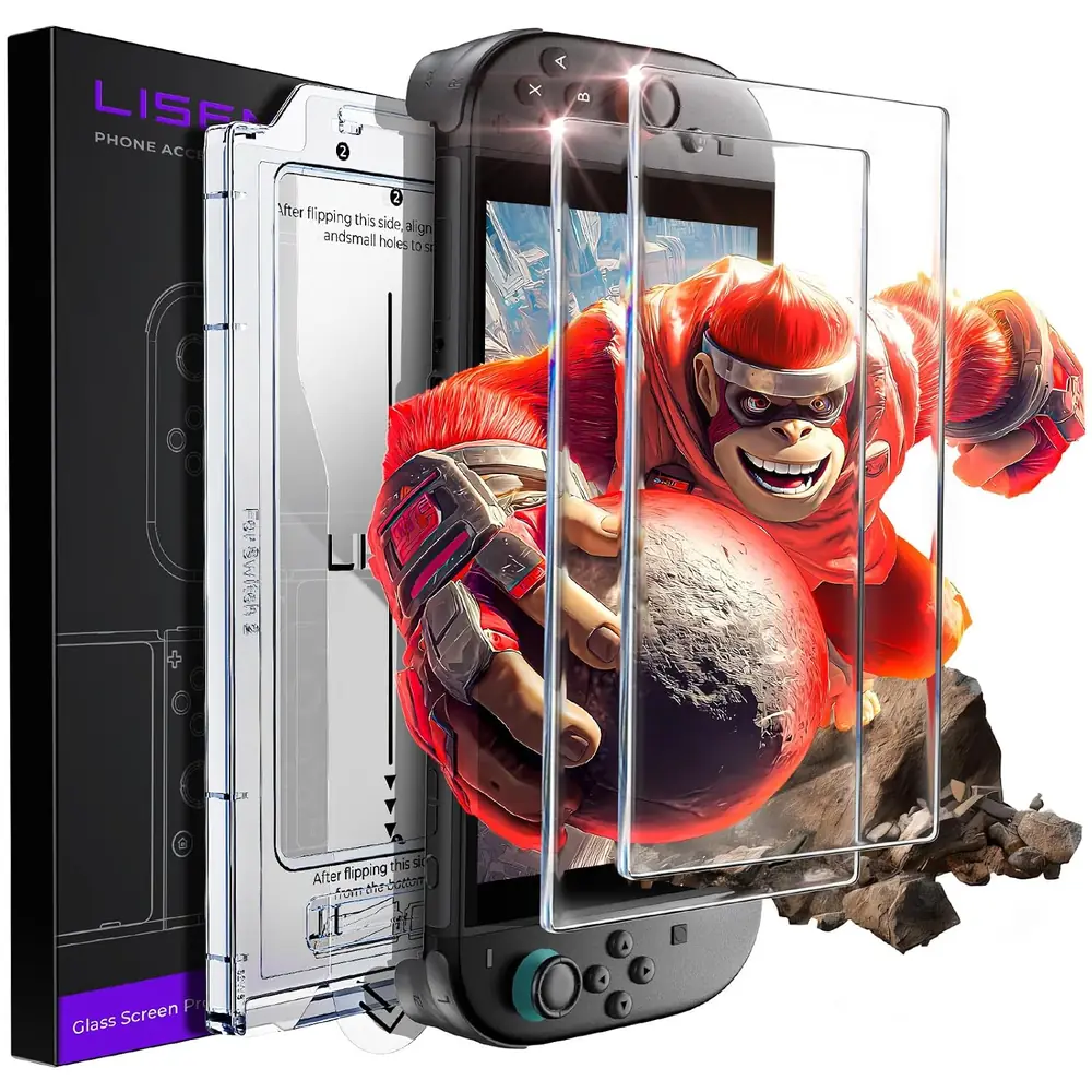 LISEN 2 Pack for Nintendo Switch 2 Screen Protector [2026 Upgrade] (ANTI-GLARE & Auto Alignment Kit) - Clear · 2 Count