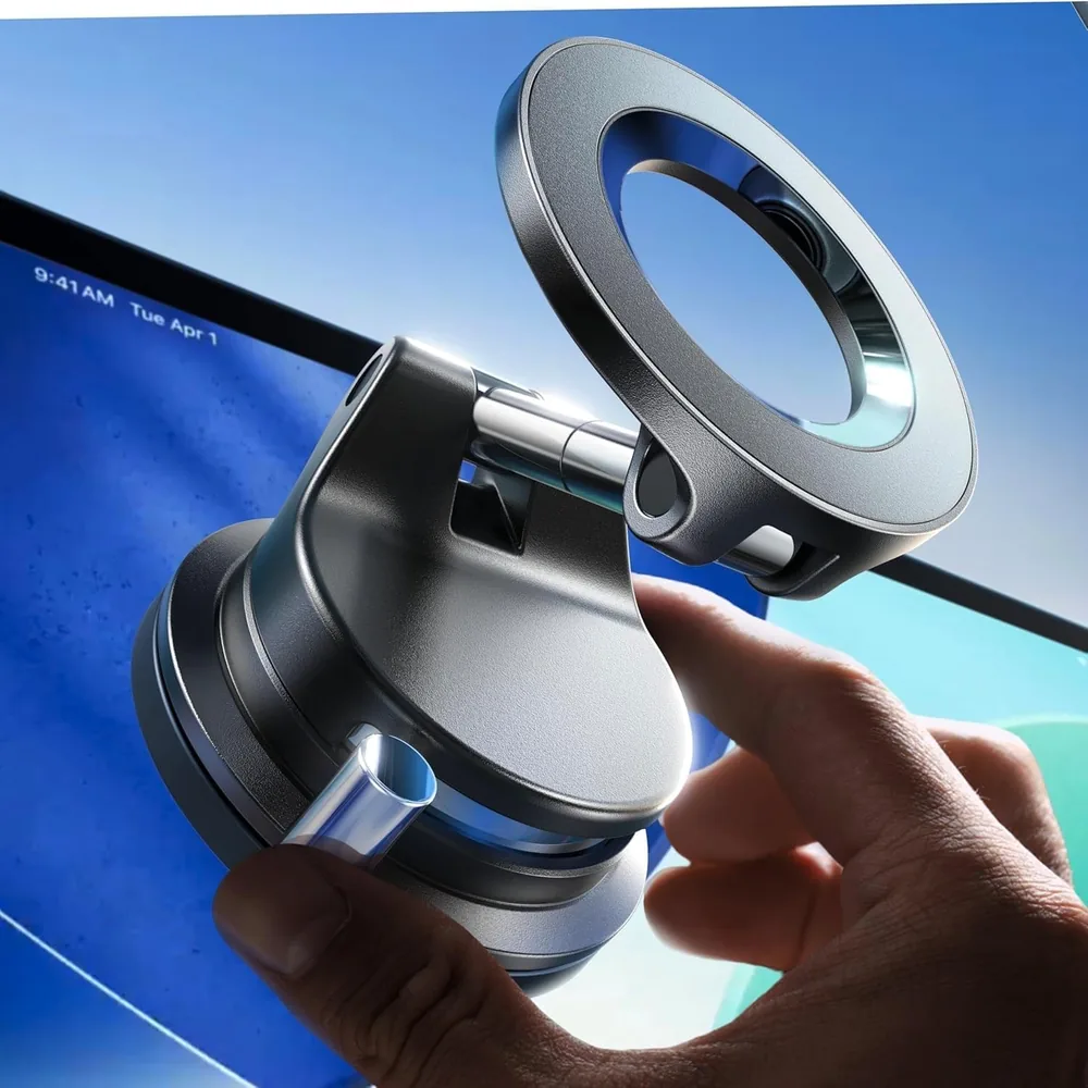 LISEN for MagSafe Car Mount [3800gf Strong Magnet&90+LBS Suction] 360° Adjustable Vacuum Magnetic Phone product view