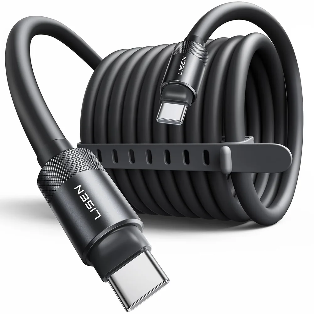 LISEN 10FT USB C Cable Fast Charging - Black · 10 Feet