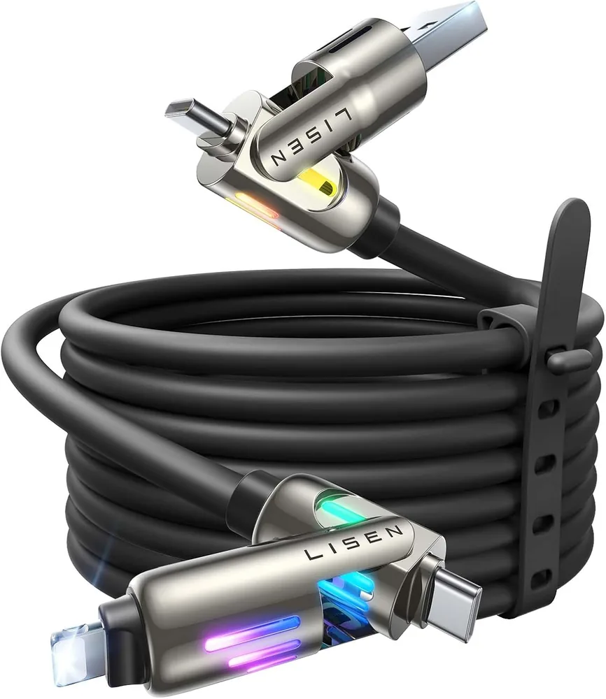 LISEN USB C to Lightning Cable, 240W 4 in 1 Charging Cable 10FT product view