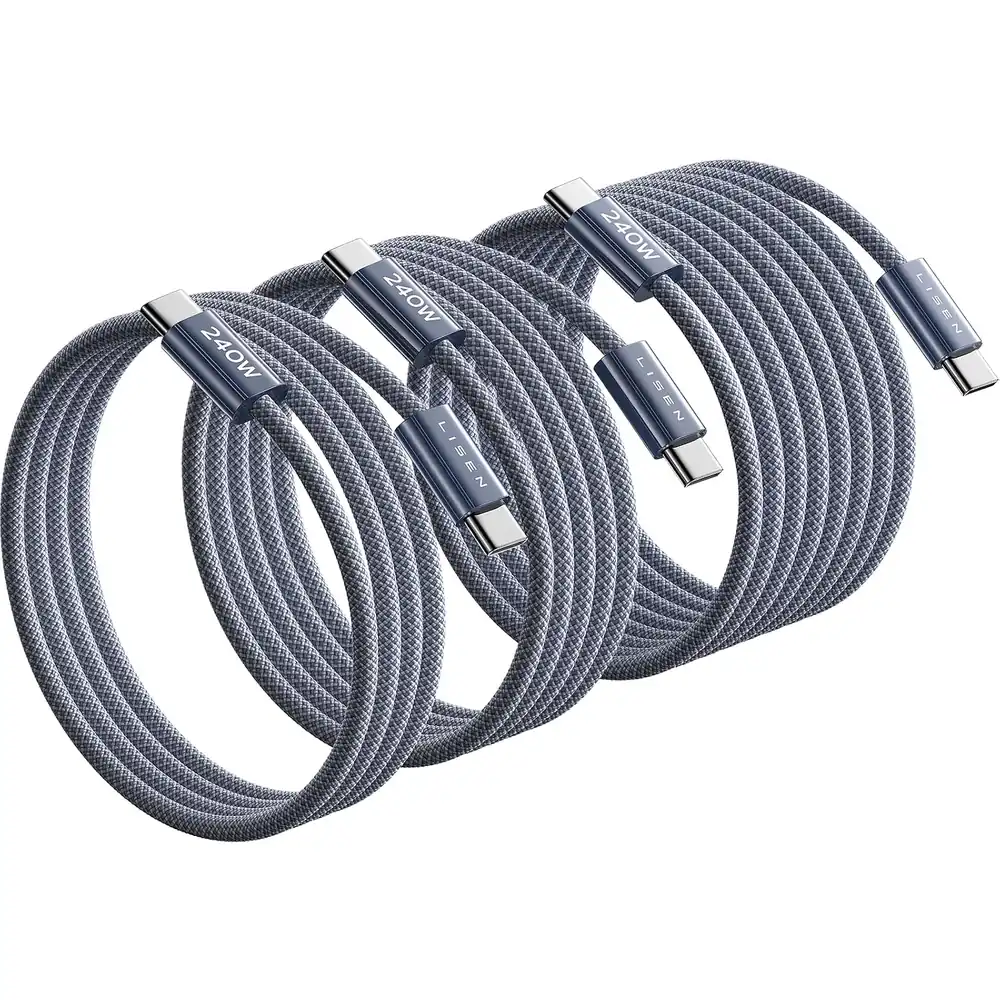 LISEN USB C to USB C Cable, 240W Fast Charging Cable (3.3FT+6.6FT+10FT) product view