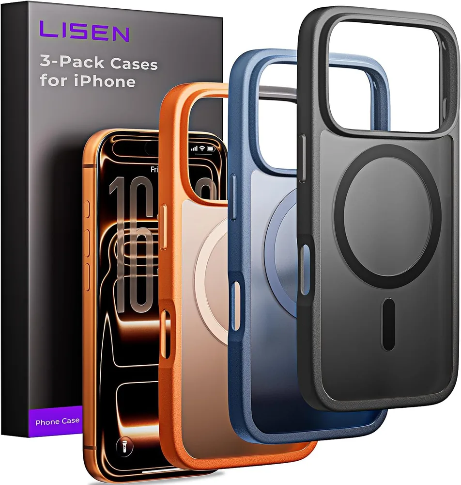 LISEN 3 in 1 Shockproof for iPhone 17 Pro Case [2025 Upgrade] (Compatible with Magsafe & Shockproof product view