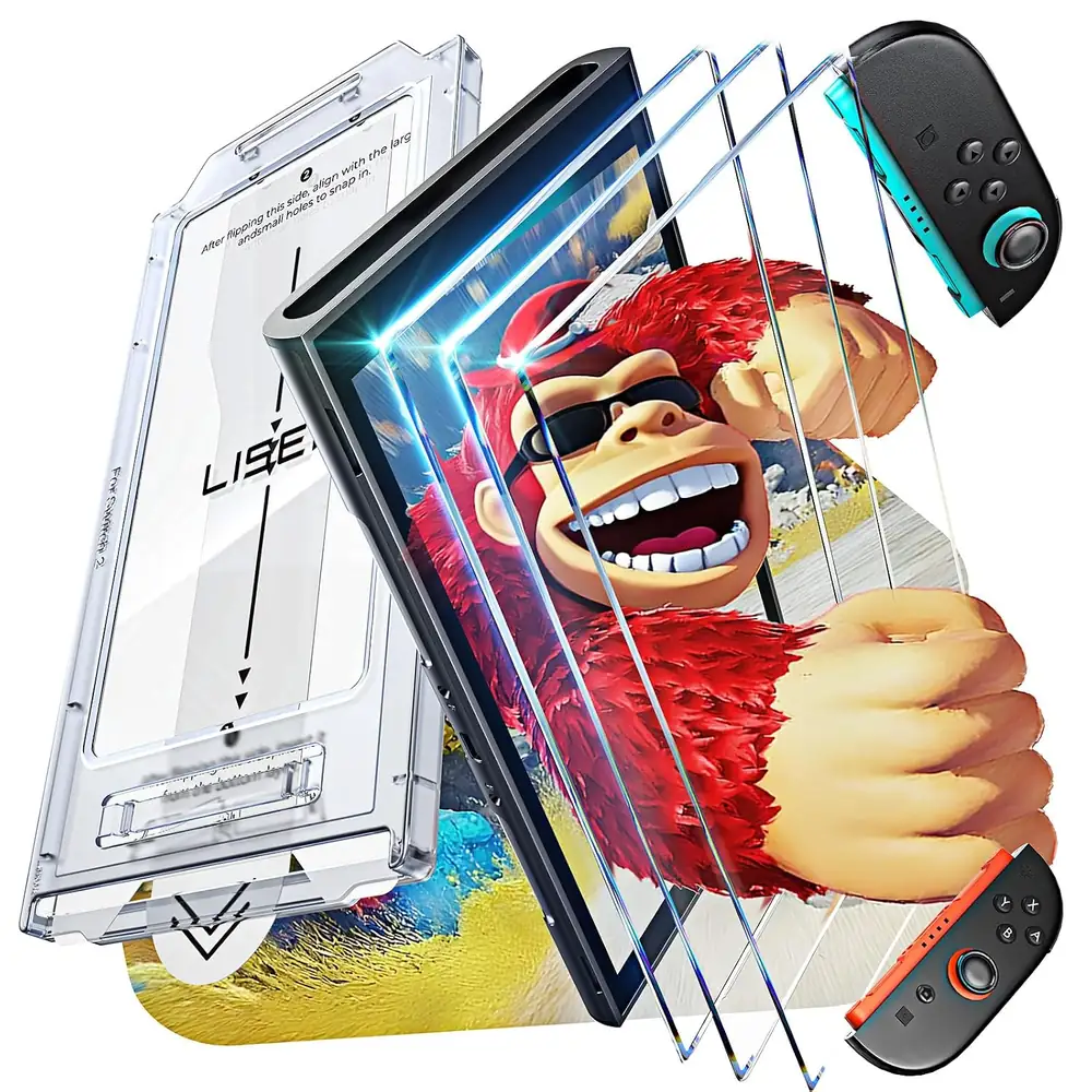 LISEN 3-Pack Screen Protector for Nintendo Switch 2 [2025 Upgrade] (ANTI-GLARE & Auto Alignment Kit) - HD · 2 Count