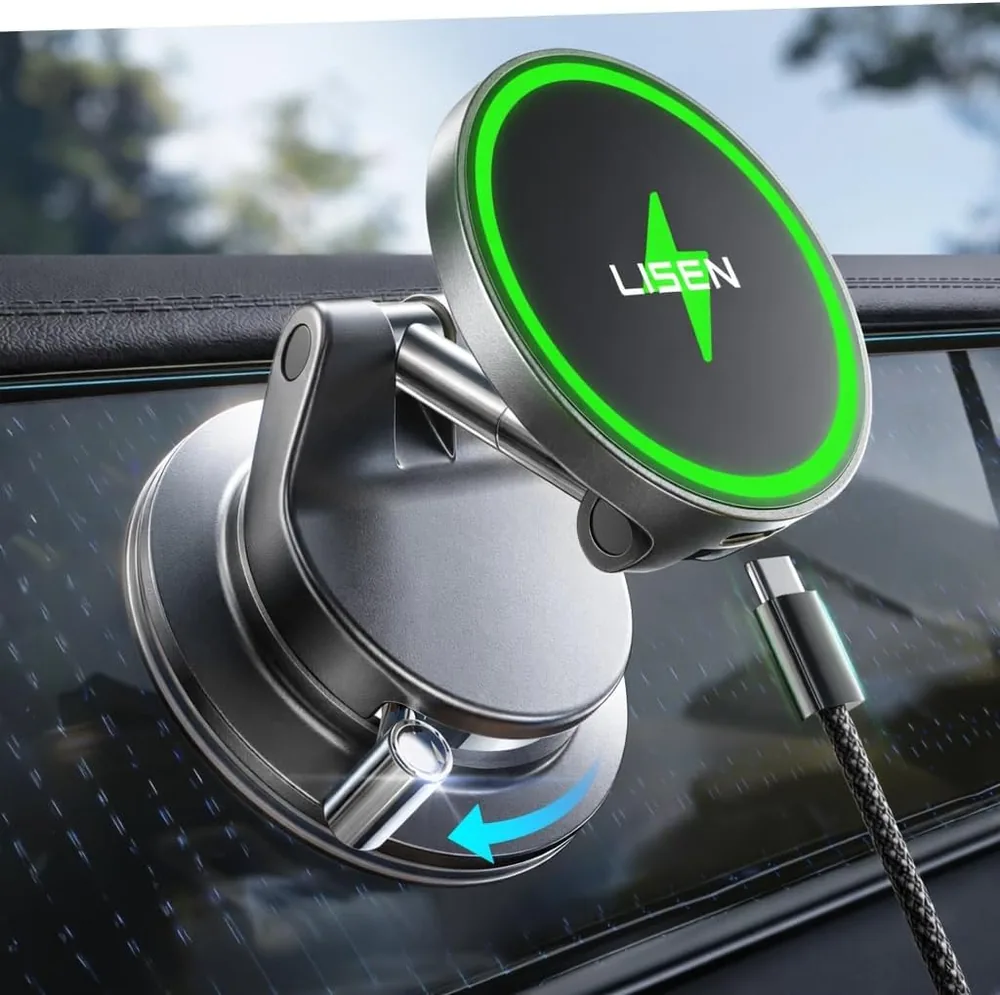 LISEN 15W Magsafe Car Mount Charger for iPhone 18 Pro Max product view