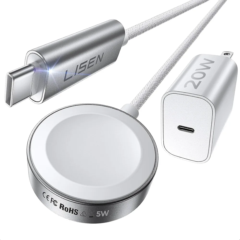 LISEN for Apple Watch Charger Ultra 4/ S12 5W Fast Charging USB C iWatch product view