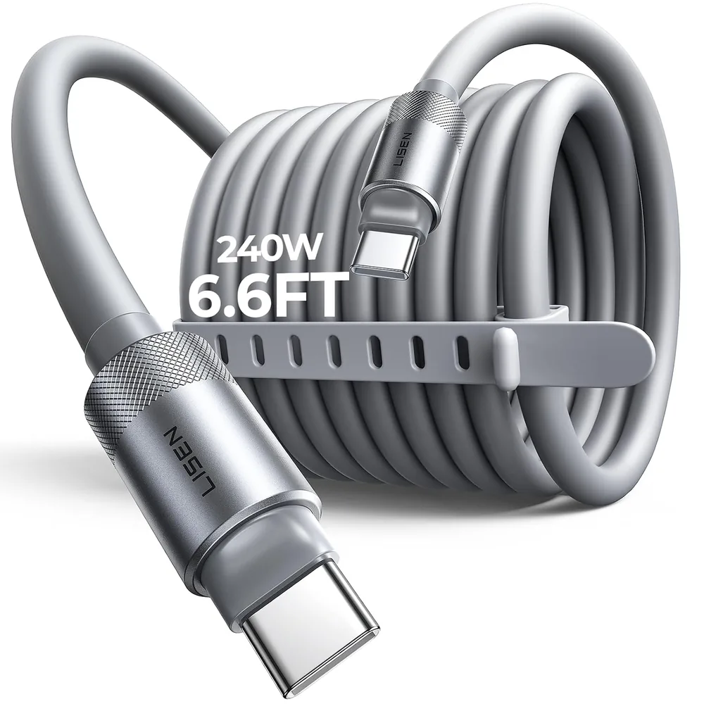LISEN 6.6FT USB C Cable Fast Charging - Grey · 6.6 Feet