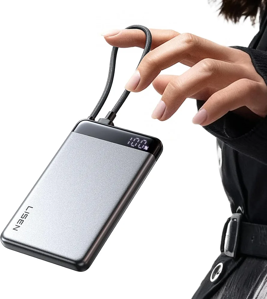 LISEN CCC Certified [Metal Alloy] 0.5" Ultra Slim 10000mAh Power Bank 3C product view