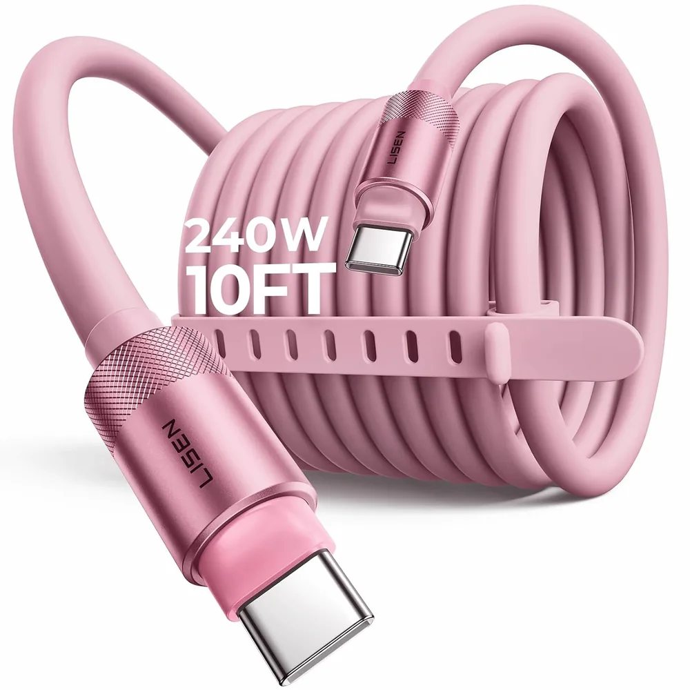 LISEN 10FT USB C Cable Fast Charging - Pink · 1 Count