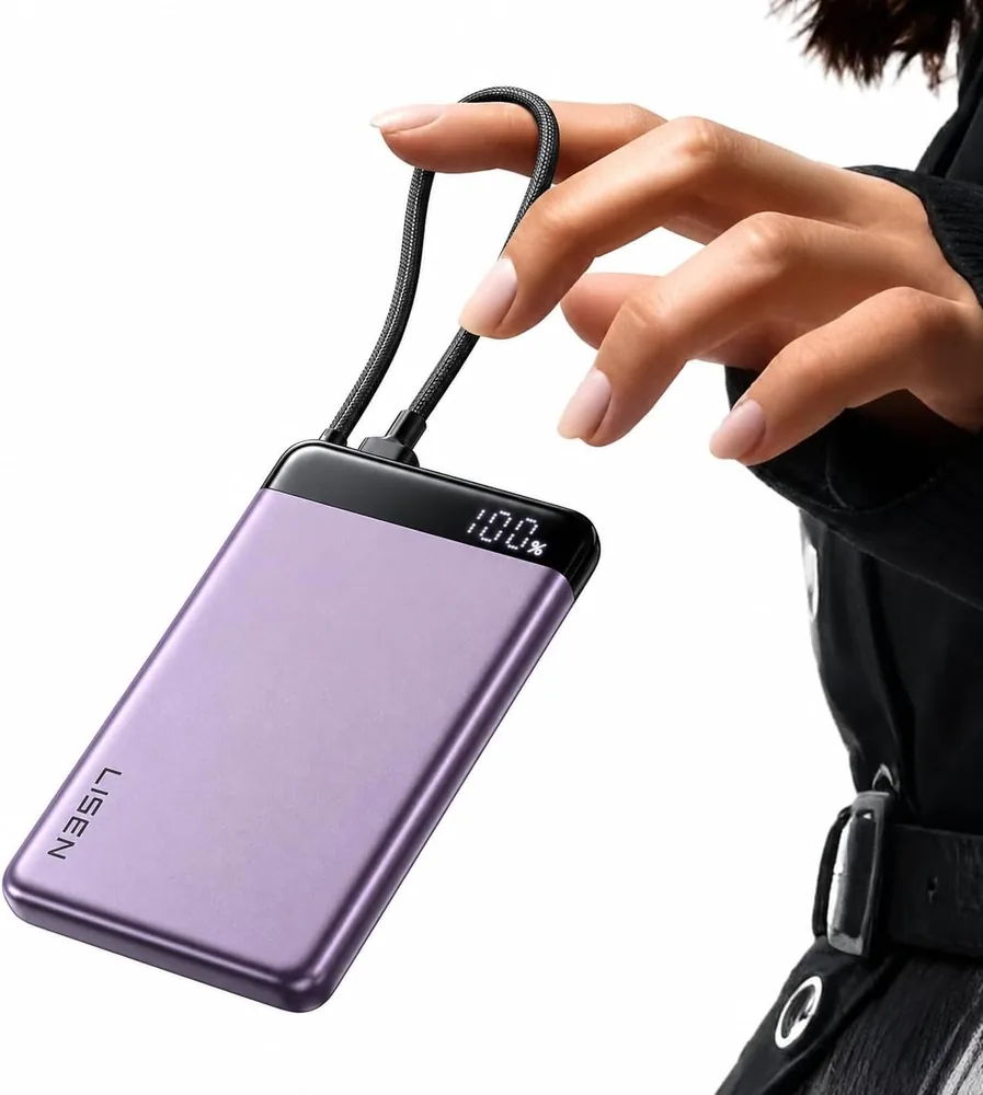 LISEN CCC Certified [Metal Alloy] 0.5" Ultra Slim 10000mAh Power Bank 3C product view