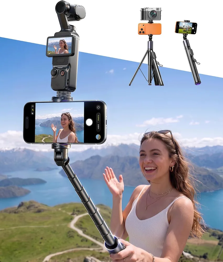 LISEN Tripod for iPhone 18 Pro Max 8K Video Selfie Stick with Remote 67" product view
