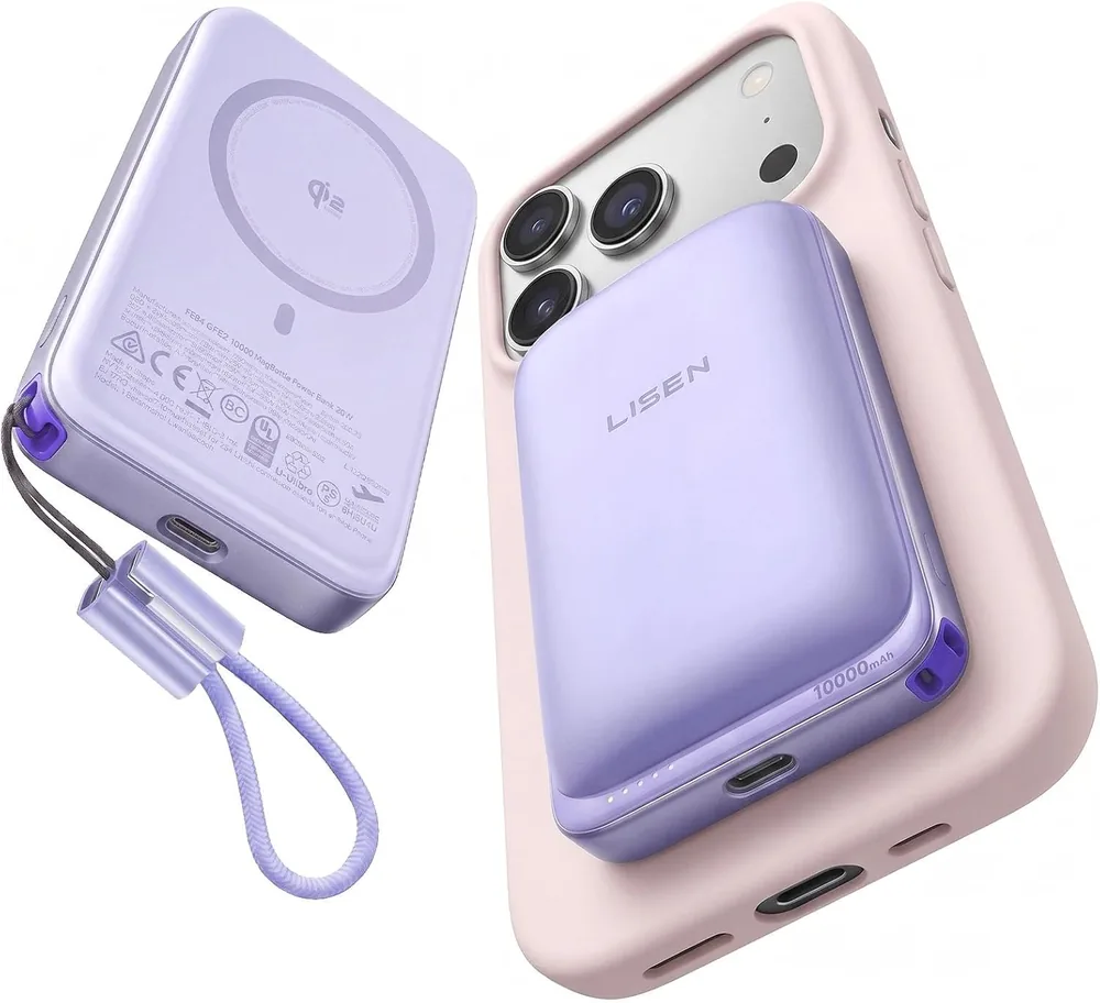LISEN Magnetic Portable Charger Power Bank for iPhone 10000mAh product view
