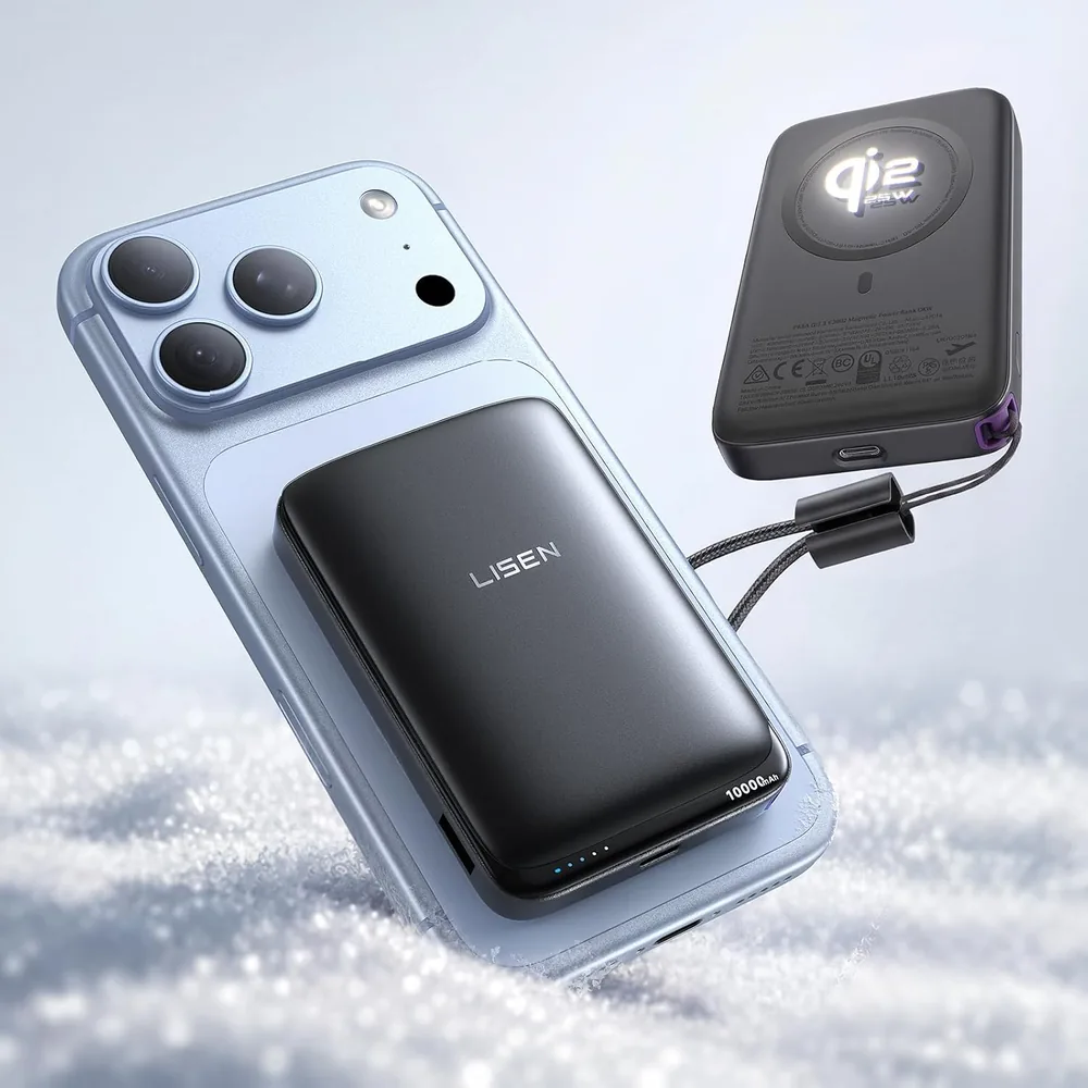 LISEN QI2.2 25W Magnetic Portable Charger for iPhone 18 Pro Max [65W & Low-Temp] Power Bank Wireless product view